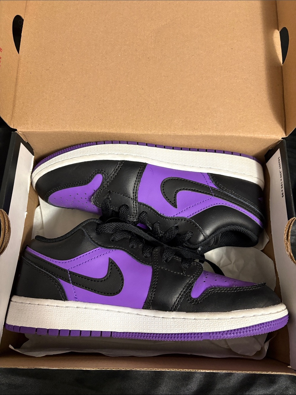 Jordan Kids Low Top Sneakers Black Purple White